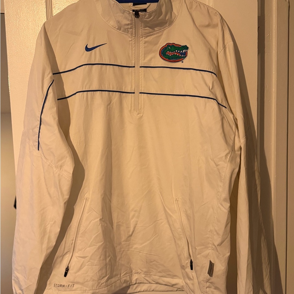 Nike White Windbreaker with Blue Accents